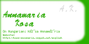 annamaria kosa business card